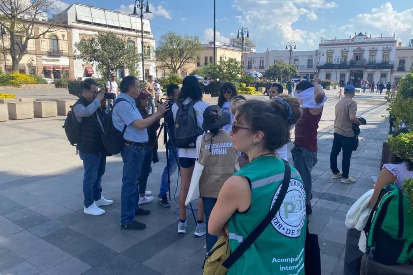 Vrijwilligster Elisa op internationale observatie met La Red Solidaria in Morelia, Michoacán