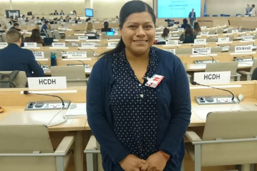 Maricela Vázquez beim UNO-Menschenrechtsrat.