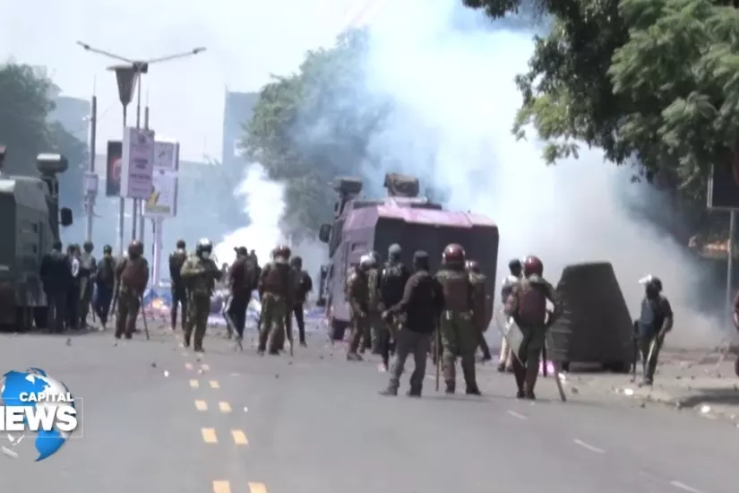 Photo: Tear gas used against Kenya budget protests, June 26, 2024. Image from Wikimedia/Capital FM Kenya.