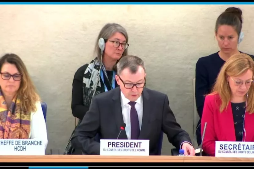 Presidente del Consejo de Derechos Humanos en la Sesión 58